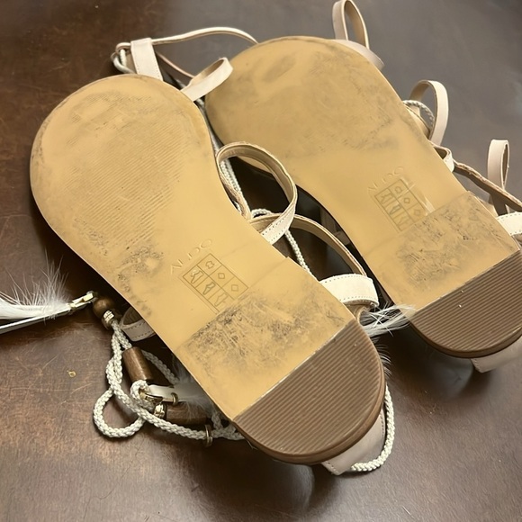 ALDO Capro White Caged Tie Up Gladiator Sandals size 10 - Picture 4 of 5